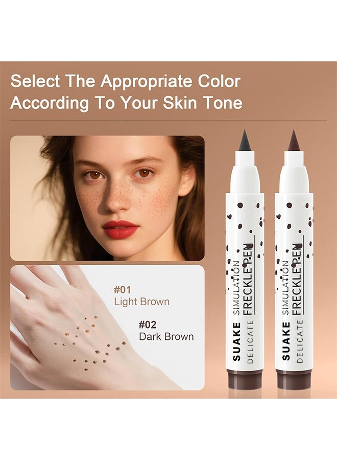 سويكي قلم كحل منقط، قلم نمش محاكي، قلم مكياج نمش طبيعي وواقعي، لون نمش سحري، مقاوم للماء ويدوم طويلاً، قلم نقطي ناعم، لمكياج طبيعي وسهل يشبه تأثير الشمس -#01 بني فاتح - Image 5